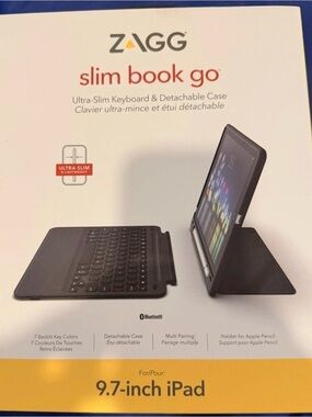 ZAGG Slim Book Go Ultra-Slim Detachable Keyboard Case for 9.7-inch iPad - Black